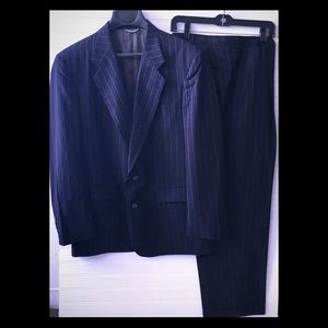 🔵 Christian Dior Blue Striped Suit 42R